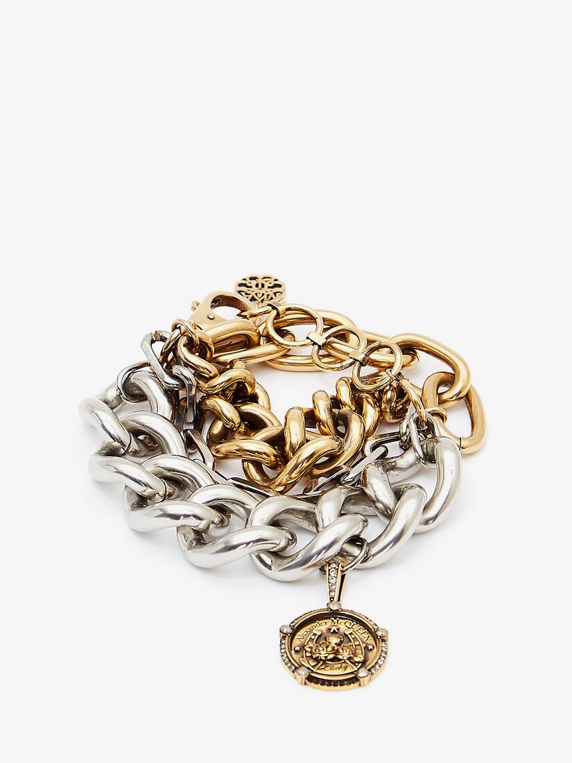 Pulsera Alexander McQueen Chain Charm Mujer - Dorados - Mexico 174-AGSBWH